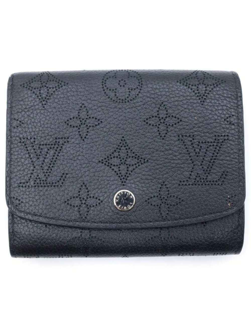 Louis Vuitton Monogram Mahina Portefeuille Iris Compact Wallet Trifold Black